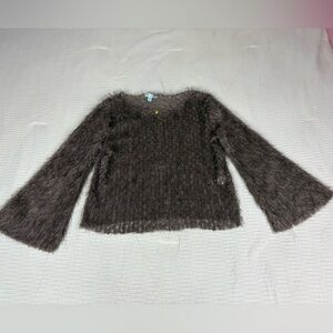 She + Sky Textured Charcoal Sweater